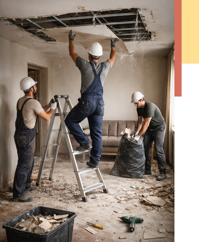 Демонтаж гипсокартонного потолка в Лениногорске от 433 руб. за м2 — ОТДЕЛОЧНИК-Лнр