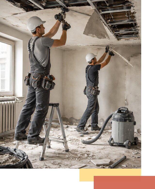 Демонтаж гипсокартонного потолка в Лениногорске быстро и аккуратно