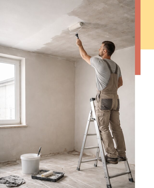 Грунтовка потолка в Лениногорске от 2580 руб. — быстро и недорого | ОТДЕЛОЧНИК-Лнр