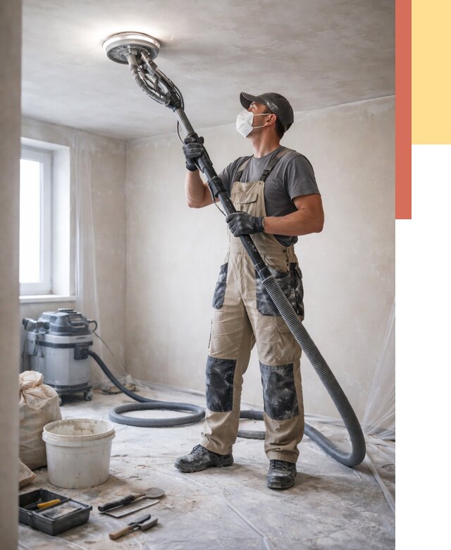 Шлифовка потолка в Лениногорске от 3612 руб. — услуги шлифования потолка | ОТДЕЛОЧНИК-Лнр