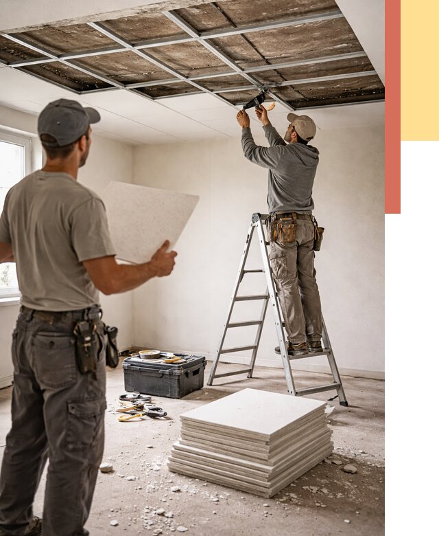 Замена плит подвесного потолка в Лениногорске от 1806 руб. быстро и недорого | ОТДЕЛОЧНИК-Лнр