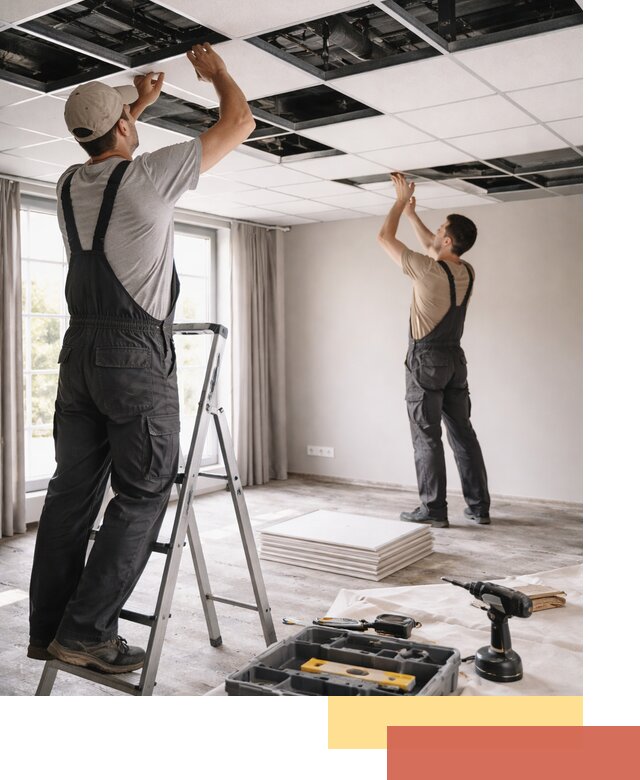 Замена плит подвесного потолка в Лениногорске быстро и качественно