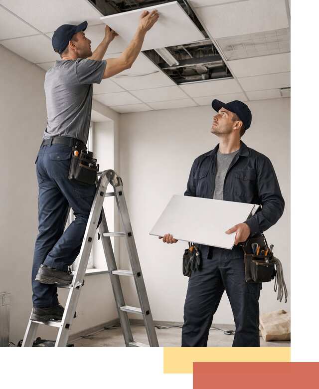 Обслуживание подвесного потолка в Лениногорске — ремонт и чистка