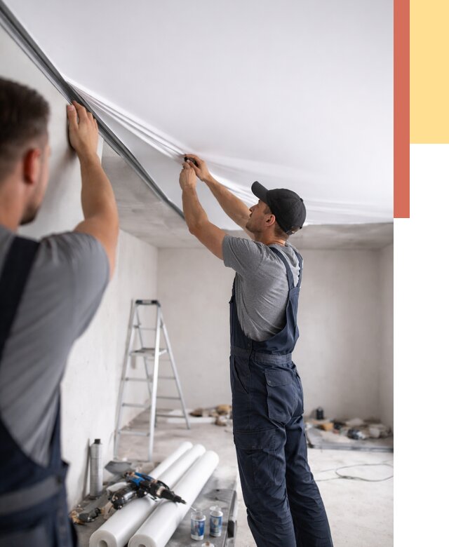 Монтаж матового натяжного потолка в Лениногорске от 4644 руб./м² — быстро и недорого | ОТДЕЛОЧНИК-Лнр