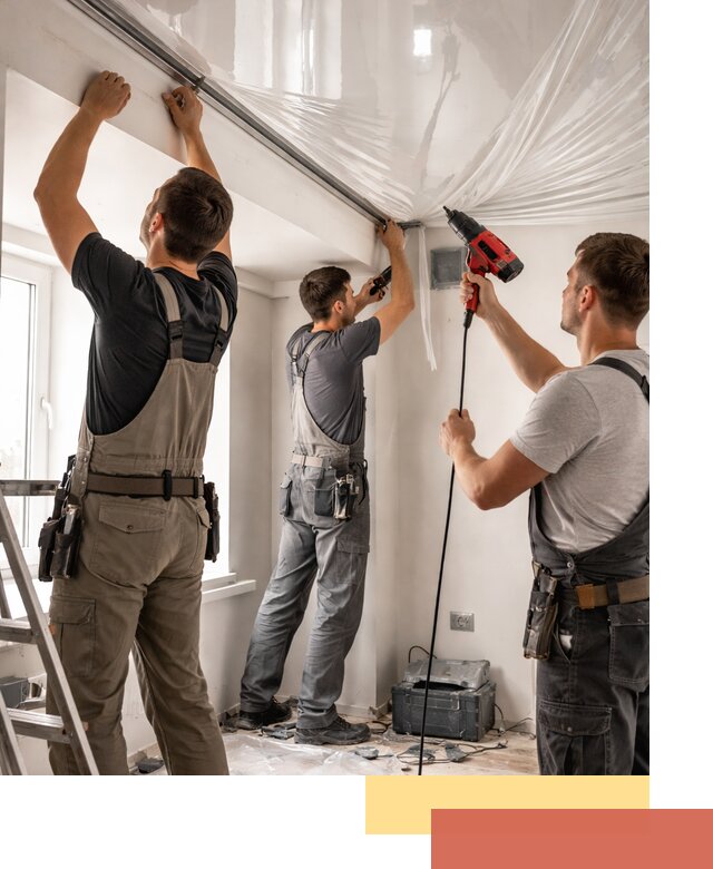 Монтаж глянцевого натяжного потолка в Лениногорске быстро и качественно