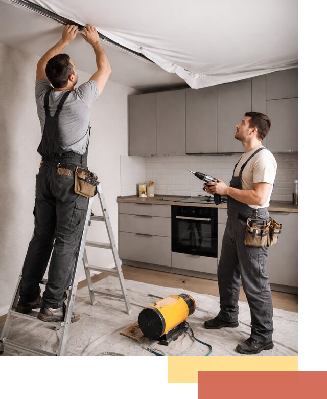 Монтаж натяжного потолка на кухне в Лениногорске