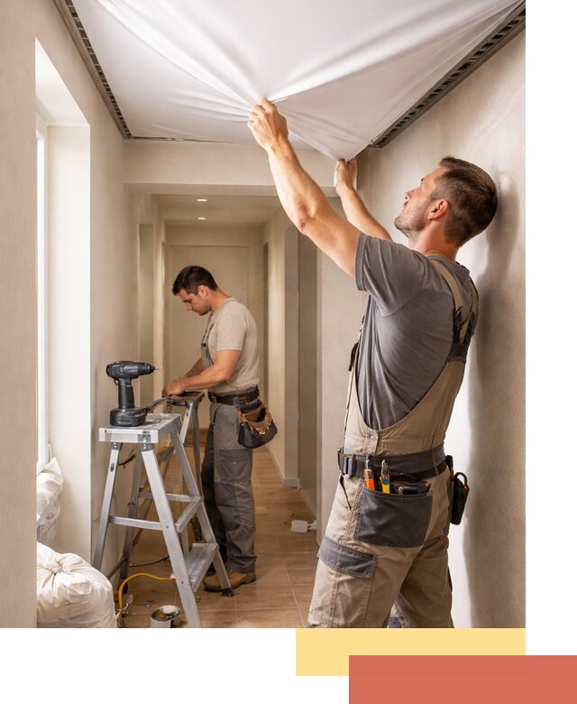 Монтаж натяжного потолка в прихожей в Лениногорске