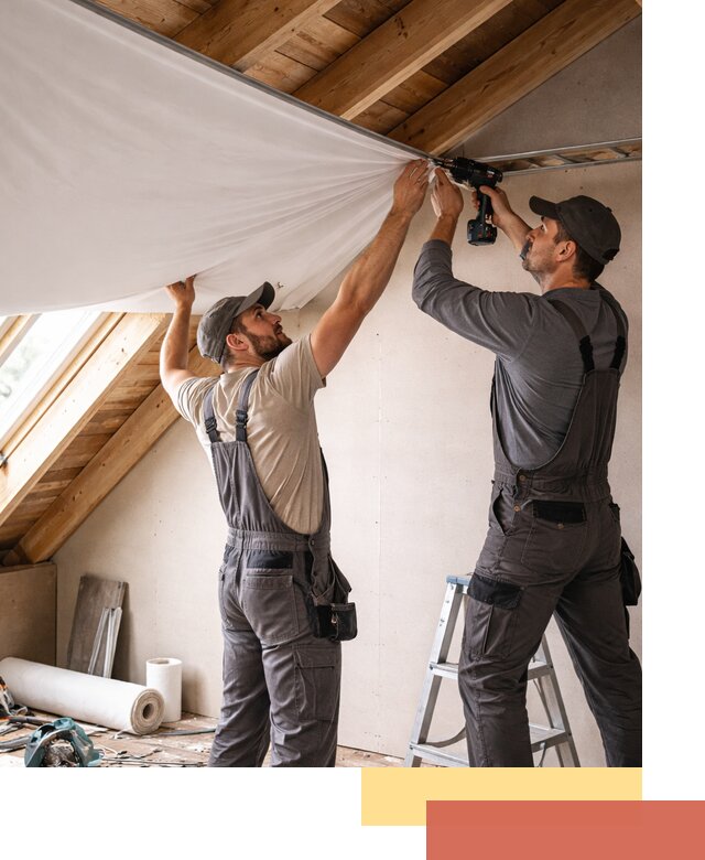 Монтаж натяжного потолка в мансарде в Лениногорске