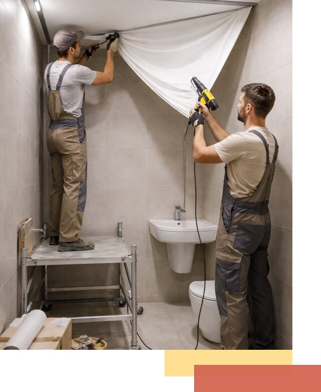 Монтаж натяжного потолка в санузле в Лениногорске