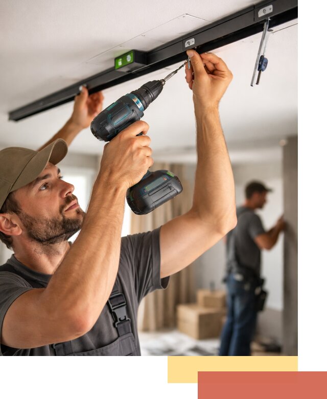 Установка трековых светильников в натяжной потолок в Лениногорске