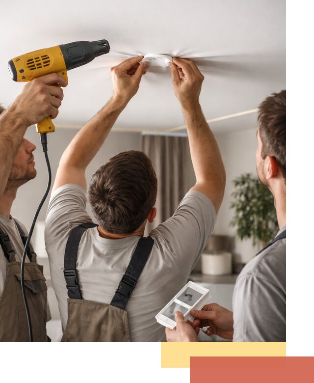 Ремонт прокола полотна натяжного потолка в Лениногорске