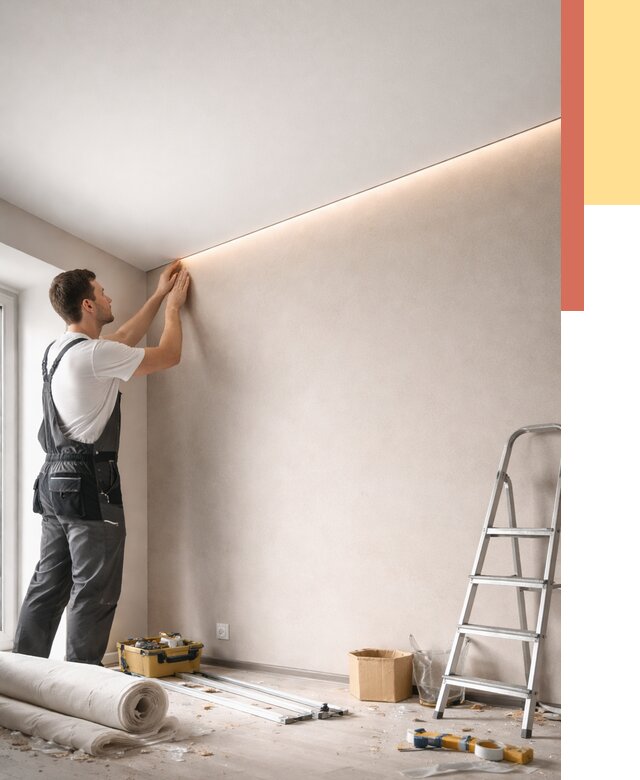 Теневые натяжные потолки в Лениногорске от 8462 руб. под ключ | ОТДЕЛОЧНИК-Лнр