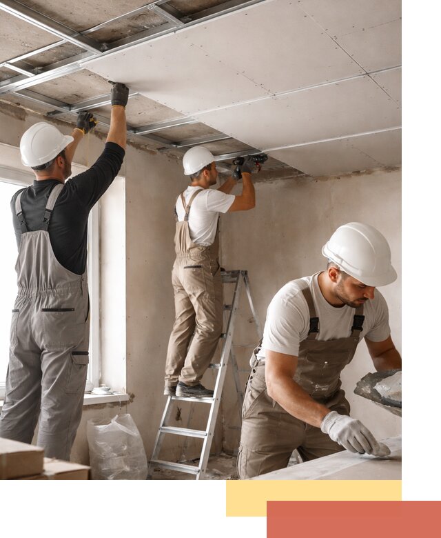 Одноуровневый потолок из гипсокартона в Лениногорске — монтаж и отделка