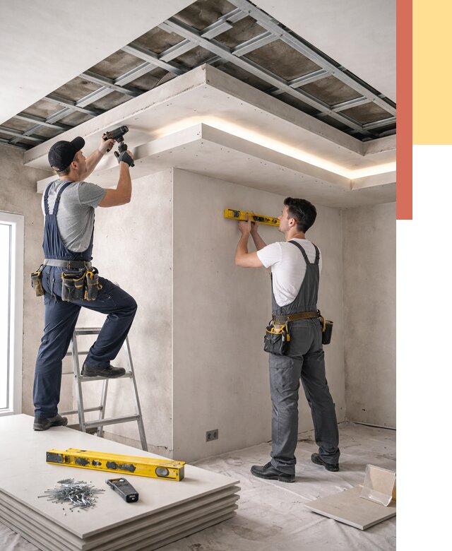 Двухуровневый потолок из гипсокартона в Лениногорске от 1496 руб. под ключ | ОТДЕЛОЧНИК-Лнр