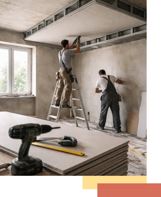 Двухуровневый потолок из гипсокартона в Лениногорске