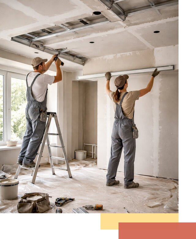 Монтаж многоуровневого потолка из гипсокартона в Лениногорске