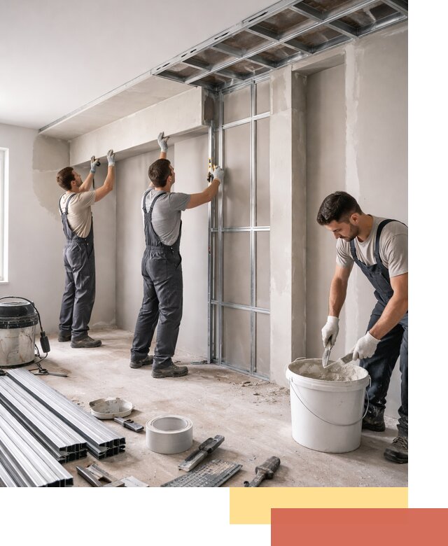 Монтаж потолка из гипсокартона с нишей в Лениногорске