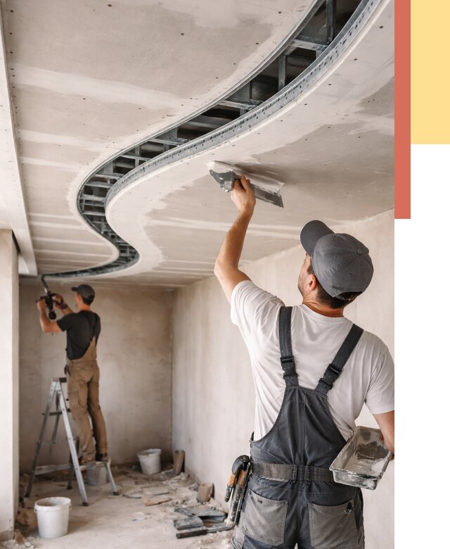 Криволинейный потолок из гипсокартона в Лениногорске от 2167 руб./м2 | ОТДЕЛОЧНИК-Лнр