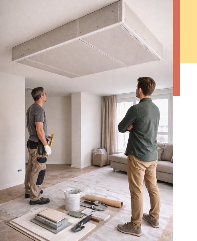 Короб на потолке из гипсокартона в Лениногорске от 2270 руб. — монтаж и услуги под ключ | ОТДЕЛОЧНИК-Лнр