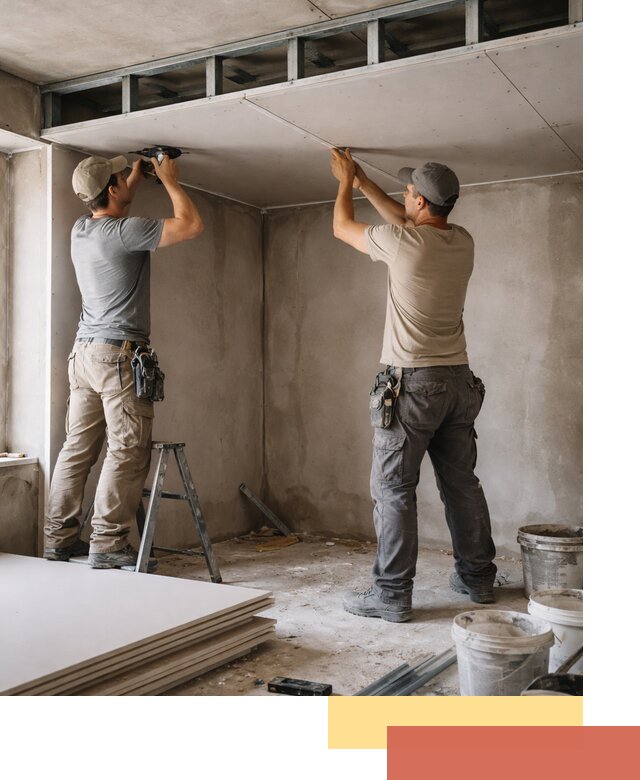 Короб из гипсокартона на потолке под ключ в Лениногорске