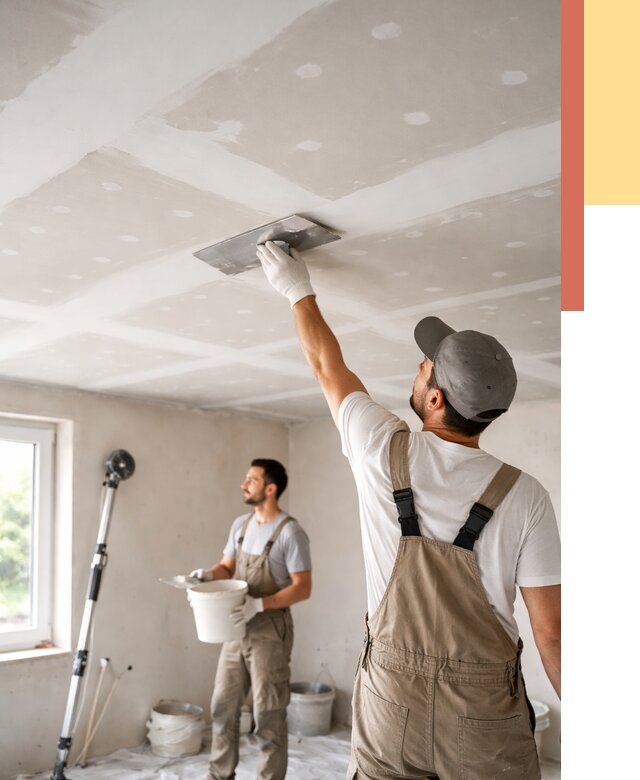 Шпаклевка потолка из гипсокартона в Лениногорске от 3302 руб./м2 — услуги под ключ | ОТДЕЛОЧНИК-Лнр