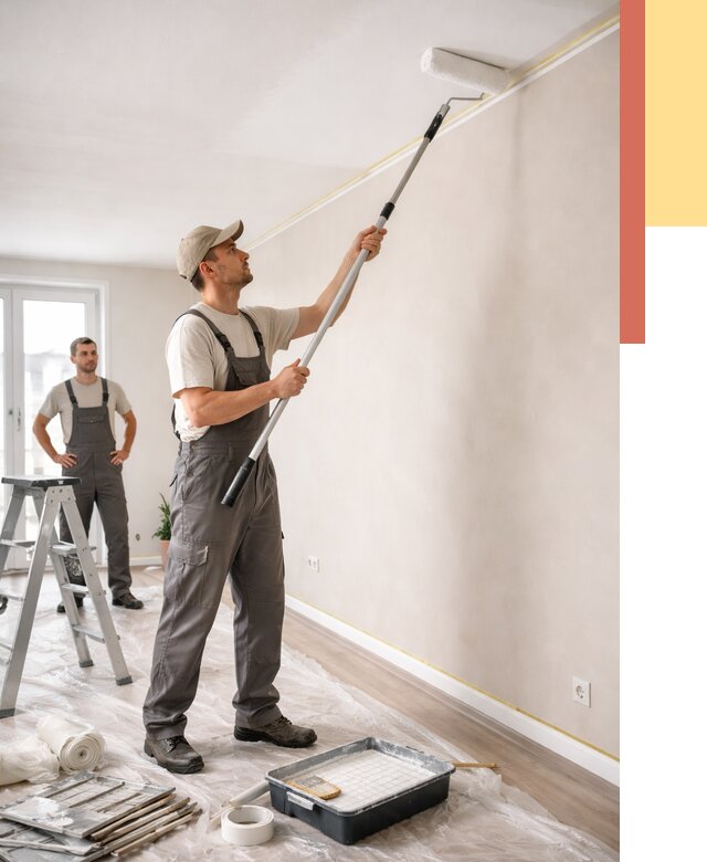 Покраска потолка из гипсокартона в Лениногорске от 4644 руб./м2 — услуги под ключ | ОТДЕЛОЧНИК-Лнр