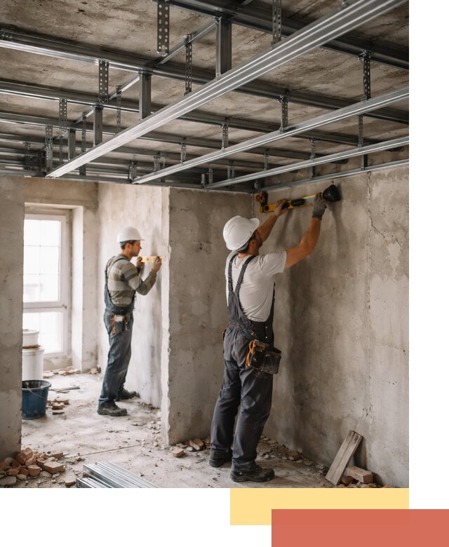 Монтаж каркаса потолка из профильного профиля в Лениногорске