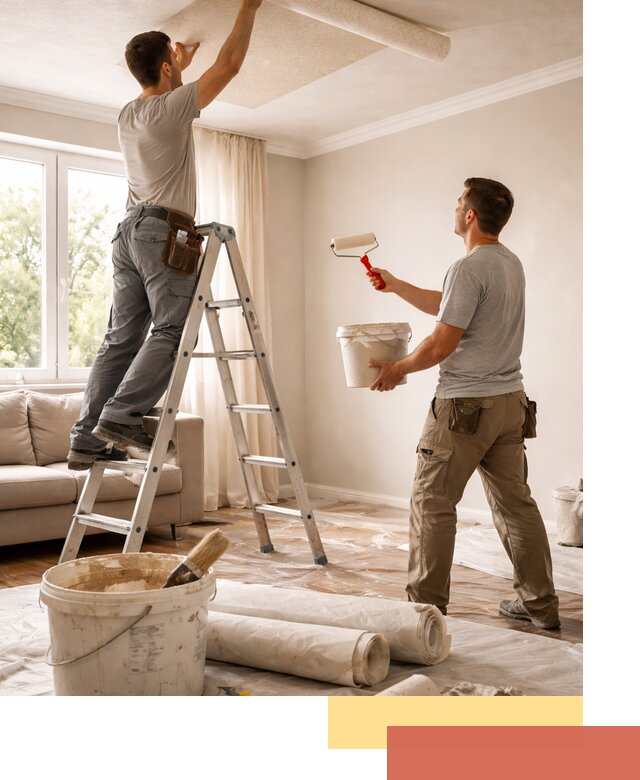 Поклейка обоев на потолок в Лениногорске — качественно и быстро