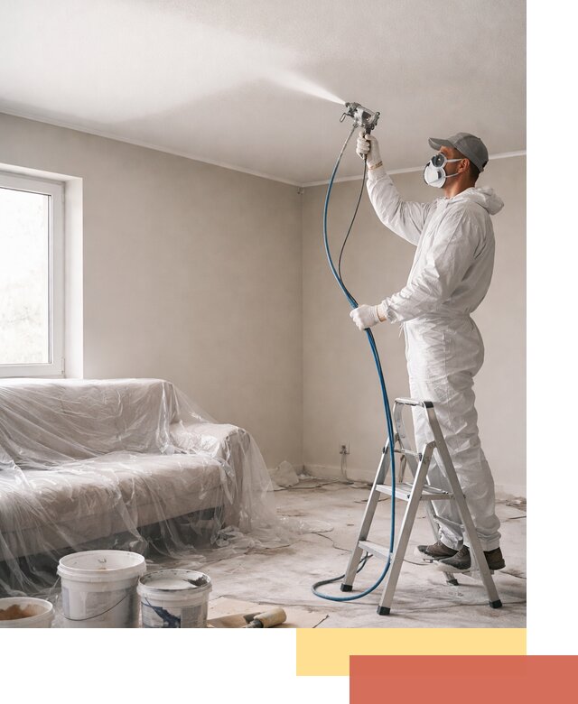 Покраска потолка краскопультом в Лениногорске быстро и качественно