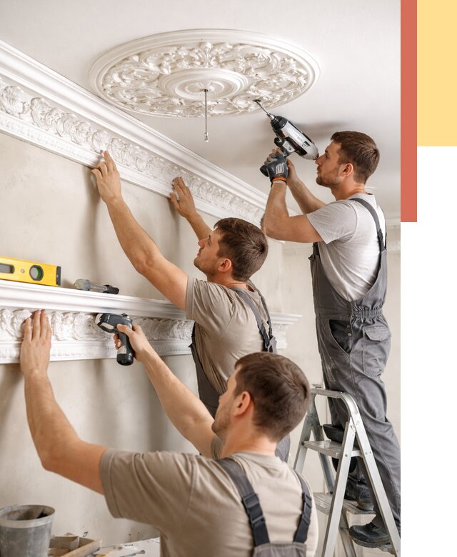 Монтаж лепнины на потолок в Лениногорске от 3302 руб. быстро и недорого | ОТДЕЛОЧНИК-Лнр